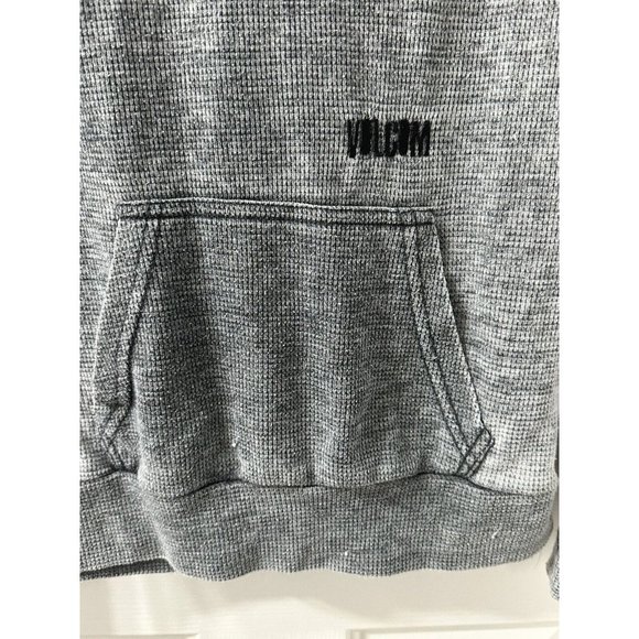 Volcom Womens Size XS Gray Thermal Hooded Henley Hooded Pullover Kangaroo Pocket - Picture 3 of 5